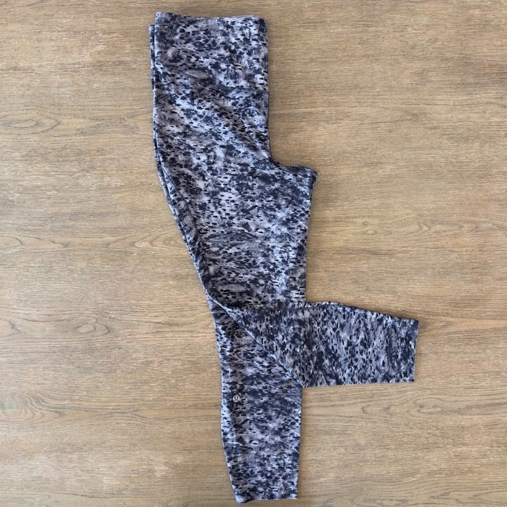 Lululemon Base Pace High-Rise Tights-Estuary Grey Multi-Nulux fabric-Sz 12
